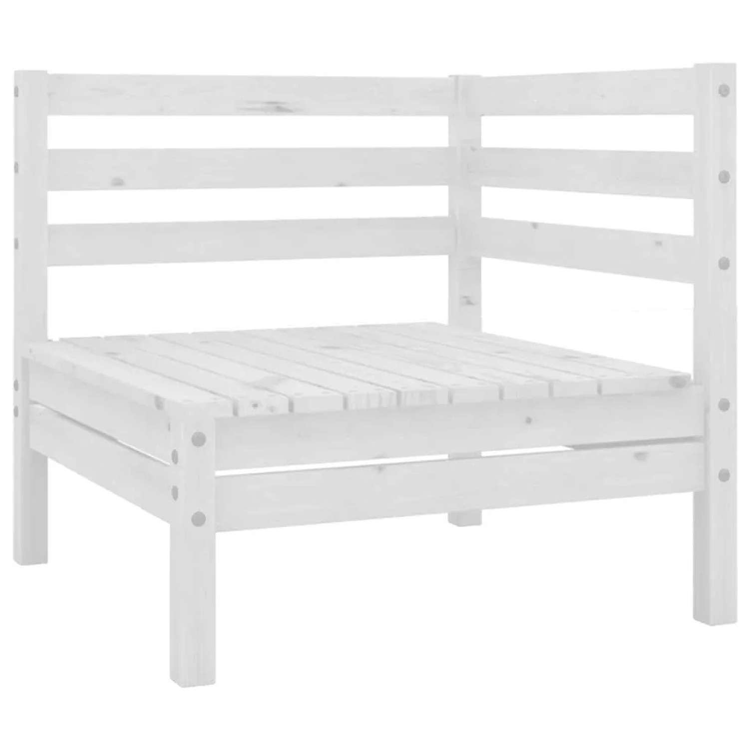 vidaXL Garten-Ecksofa Weiß Massivholz Kiefer 806568