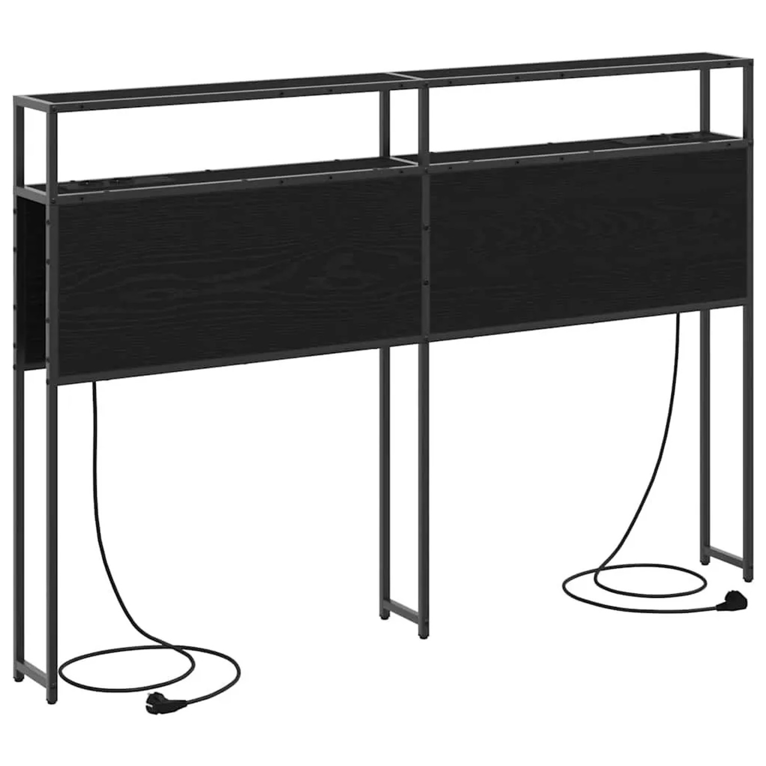 vidaXL Stauraum-Kopfteil Schwarz Eichen-Optik 150 cm Holzwerkstoff 859755
