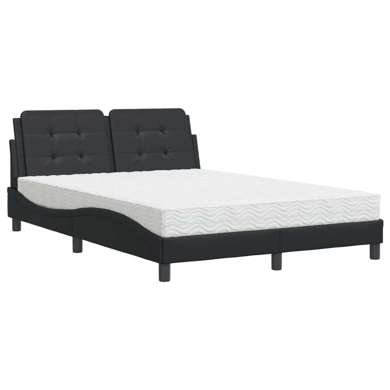 vidaXL Bettgestell ohne Matratze Zadar Schwarz 140x190 cm Kunstleder 320885 günstig online kaufen