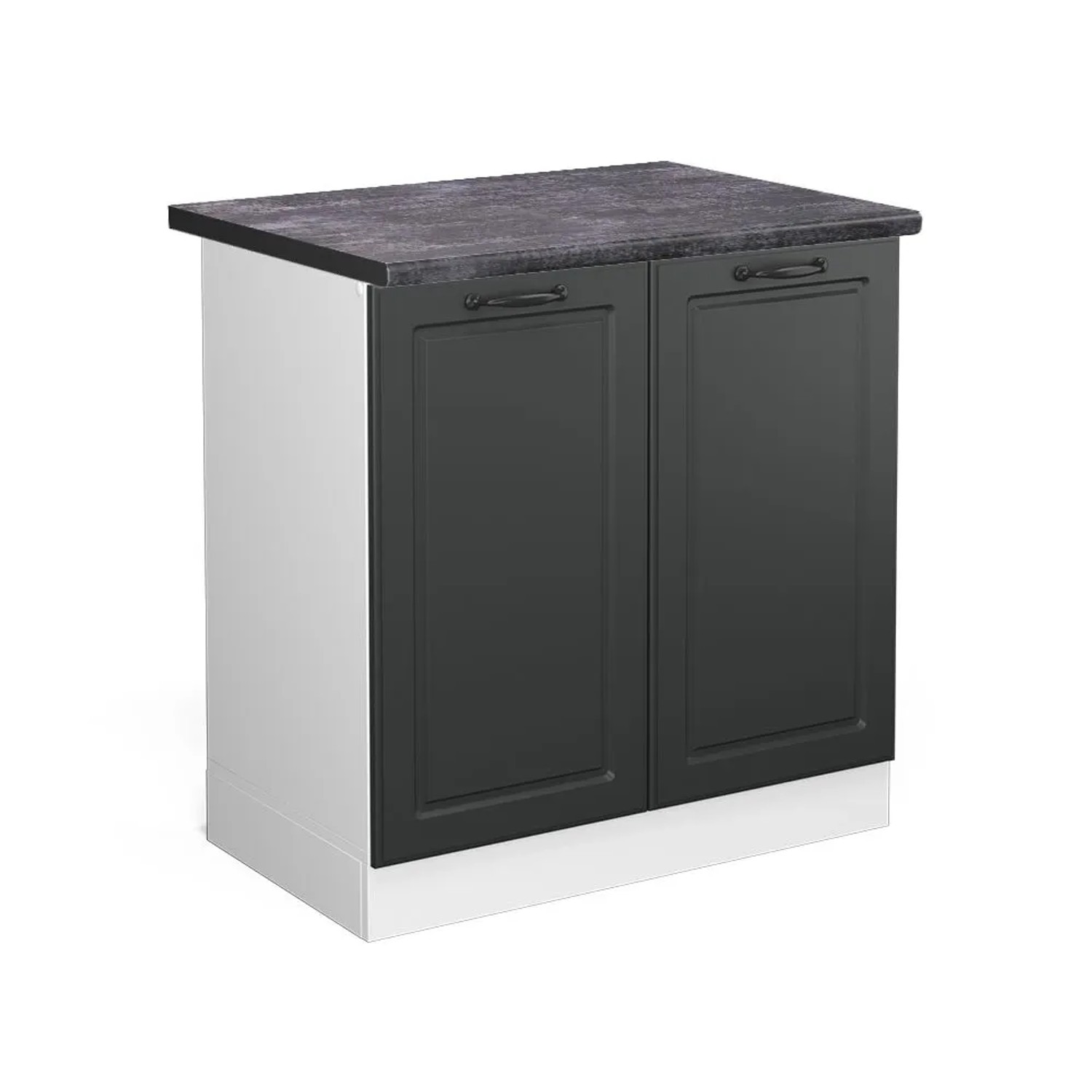 Vicco Spülenunterschrank R-Line Anthrazit Landhaus Weiß 80 cm AP Anthrazit