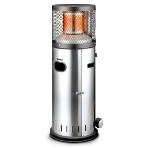 Enders Terrassenheizer Polo 2.0 aus Edelstahl, mit Transportrollen und regulierbarer Heizleistung.