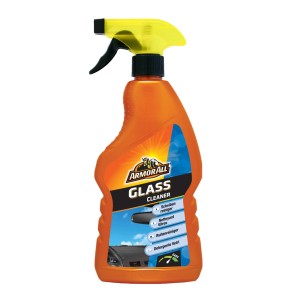 Armor All Scheibenreiniger 500ml in orangefarbener Sprühflasche für streifenfreie Autoglasreinigung.