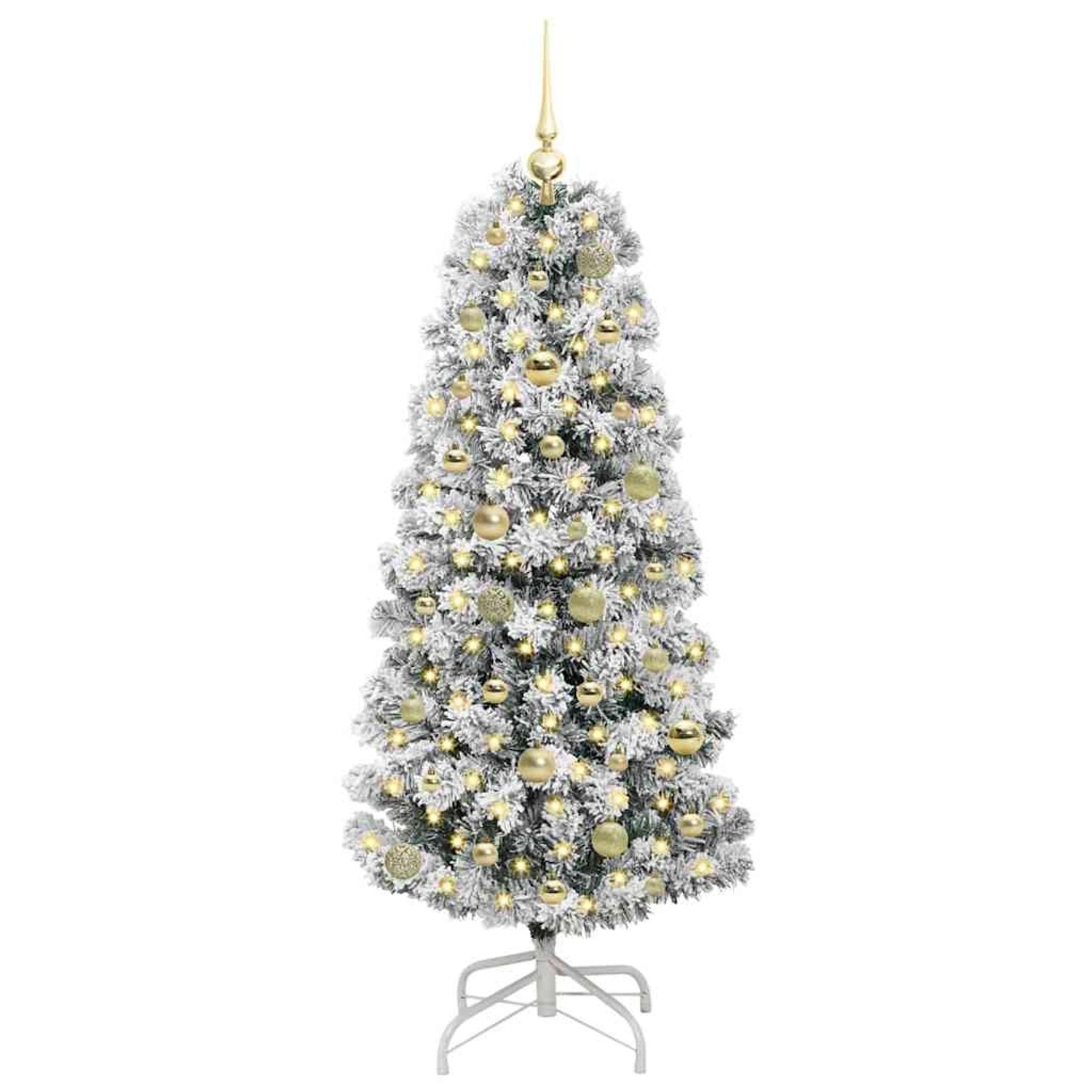 vidaXL Künstlicher Klappbarer Weihnachtsbaum Grün und Weiß 150 cm 3395590