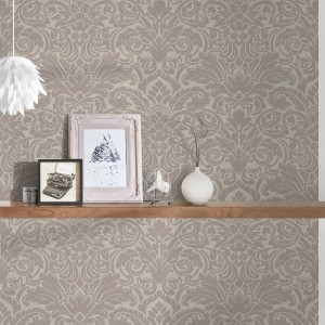 Elegante Bricoflor Ornament Tapete in Taupe Grau mit Barock Muster für Wohn- und Schlafzimmer.
