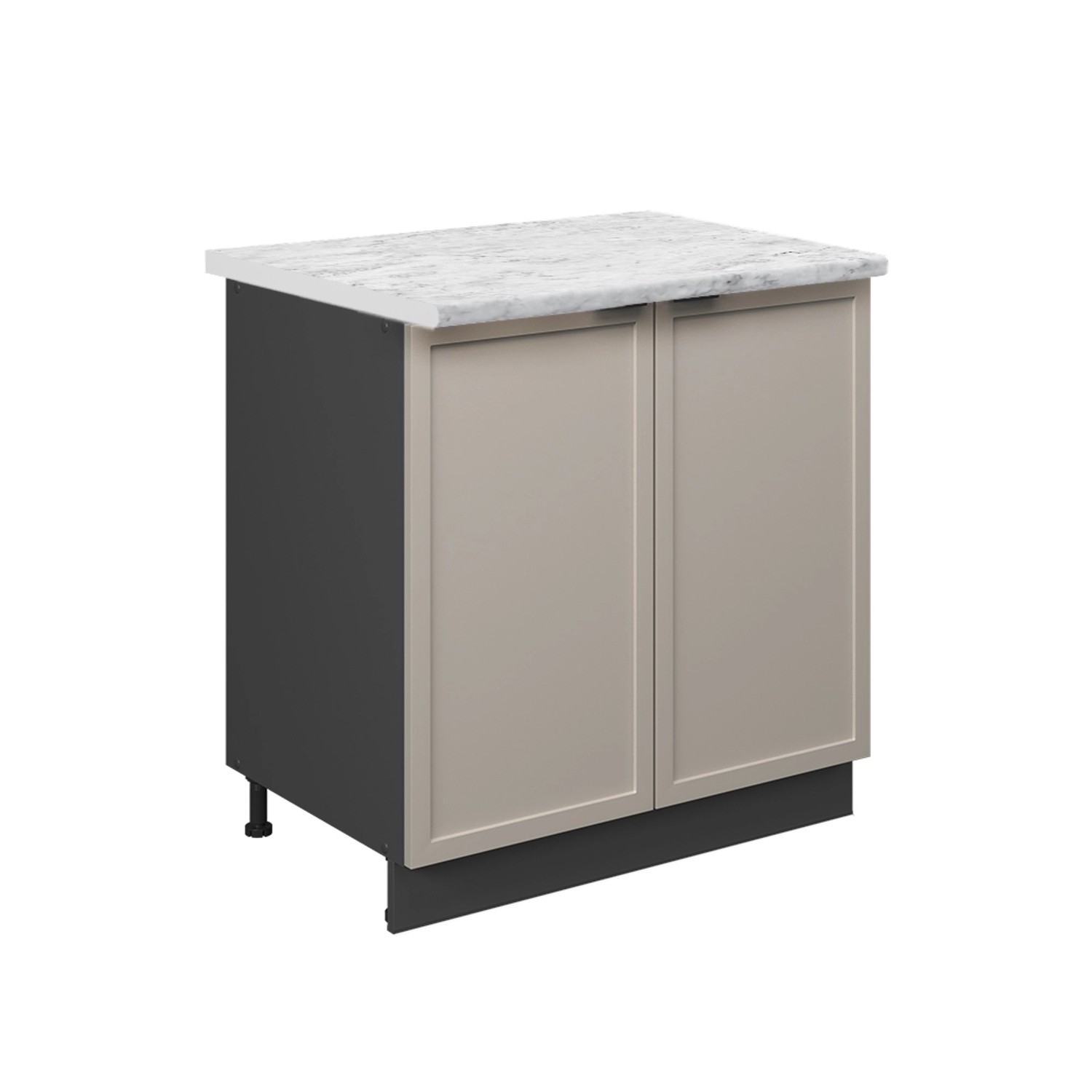 Vicco Spülenunterschrank Fame-Line GrauBeige 80 cm mit Regal AP Marmor mit günstig online kaufen