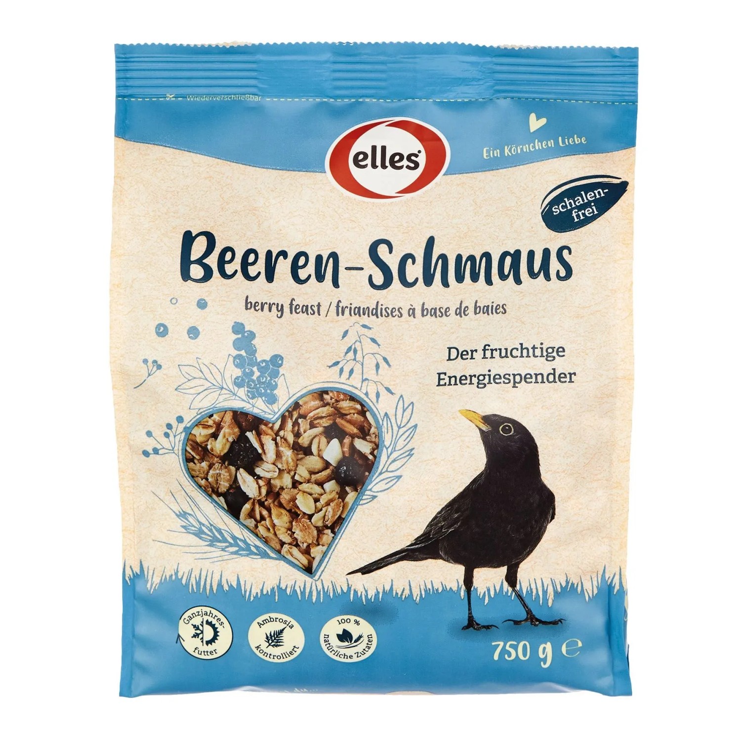 Elles Ergänzungsfutter Beeren-Schmaus  für Wildvögel 750 g