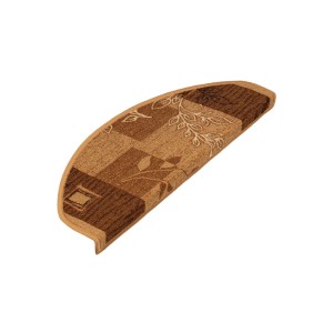 Beige, halbrunde KARAT Stufenmatte Akzent selbstklebend mit floralem Muster für Innen.