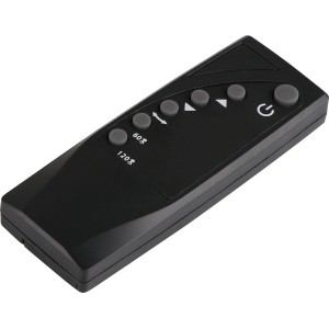 Fernbedienung für OBI Bodenventilator (rotorlos) in Schwarz mit grauen Tasten.