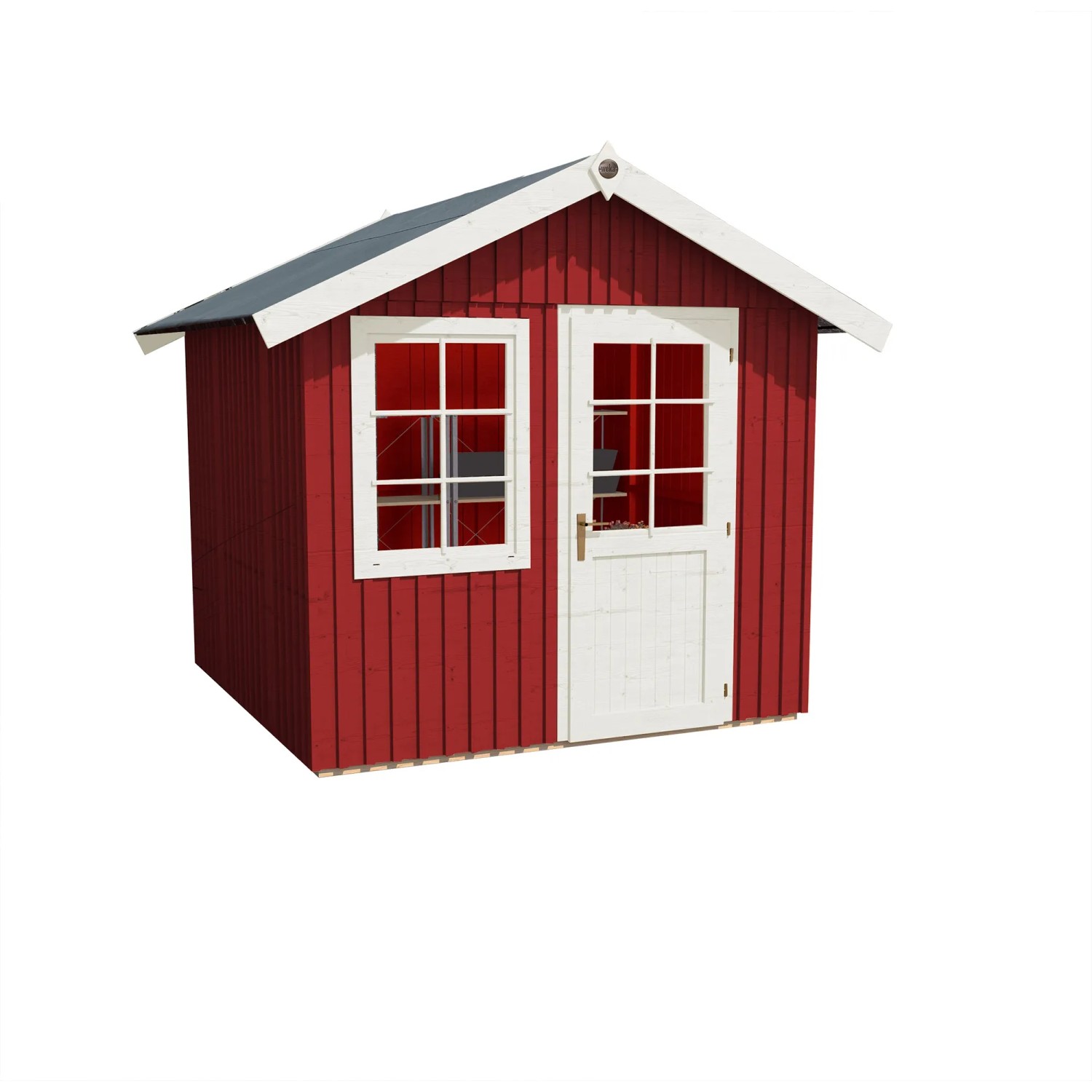 Weka Gartenhütte Holz mit Boden mit Dachüberstand 44mm Wandstärke kaufen bei OBI