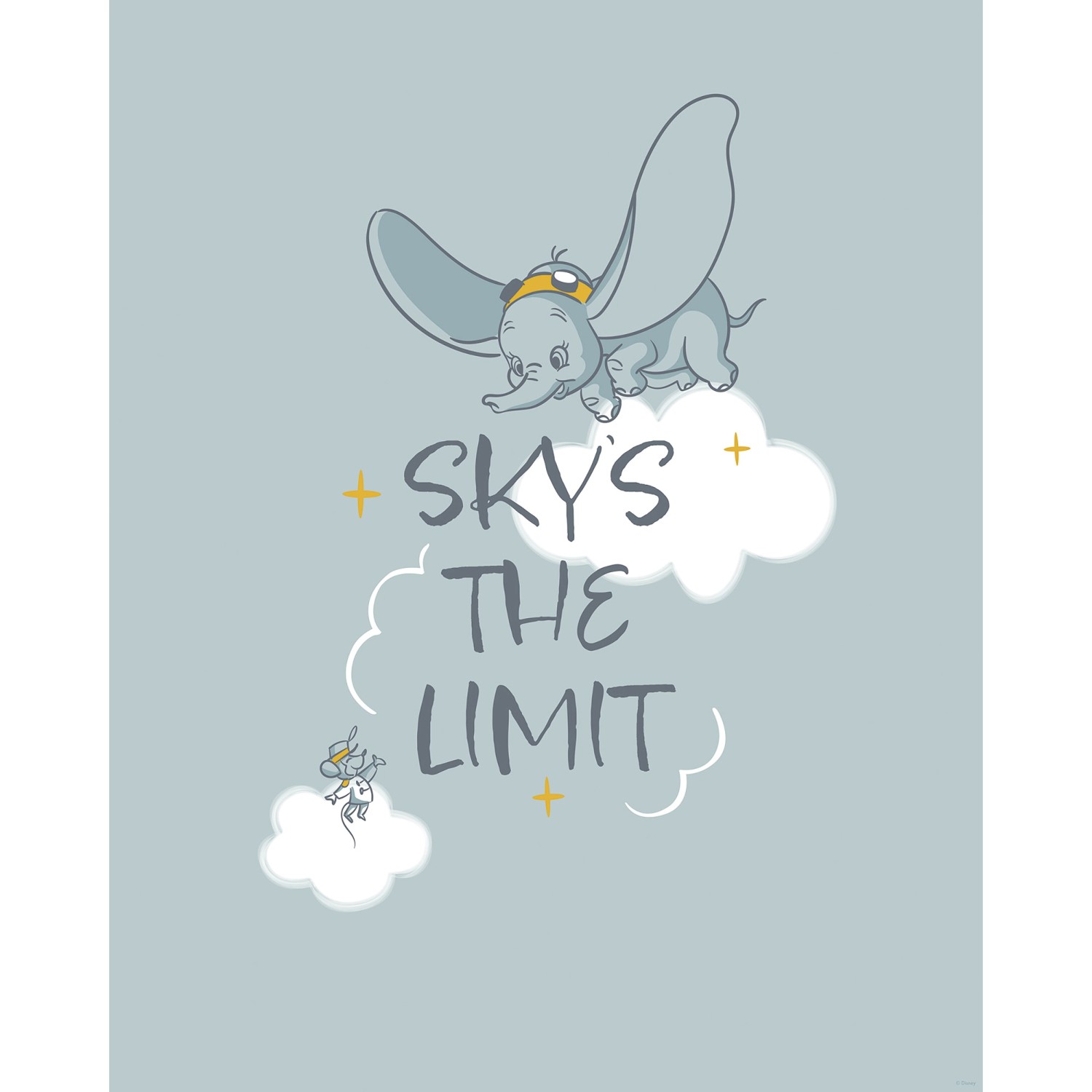 Komar Wandbild Disney Dumbo Sky's the Limit 40 cm x 50 cm Blau günstig online kaufen