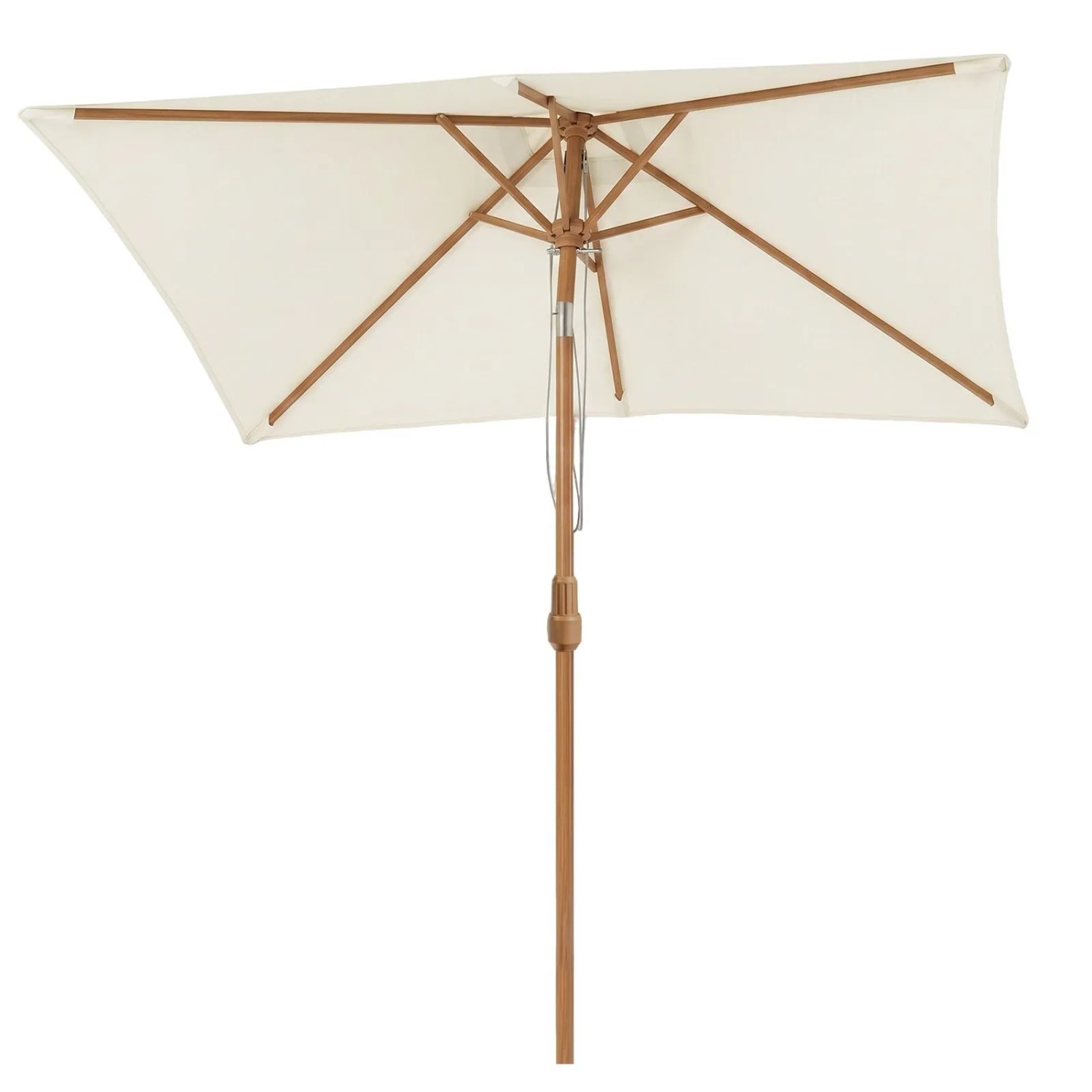 Sekey Sonnenschirm 200 x 150 cm Holzoptik Knickbar UPF 50 Gartenschirm Garten Terrasse