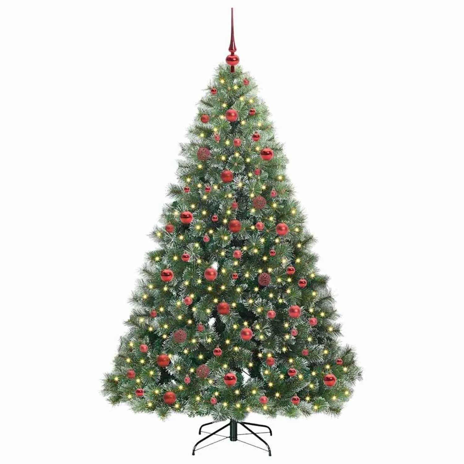 vidaXL Künstlicher Weihnachtsbaum mit 300 LEDs Grün 180 cm PE und PVC 3397848