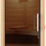 Karibu Saunatür Modern Anthrazit-Graphit: Massivholztür mit Graphitglas und Edelstahlgriff.