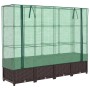 vidaXL Hochbeet mit Gewächshaus-Aufsatz in Rattan-Optik, 160x40x138 cm.