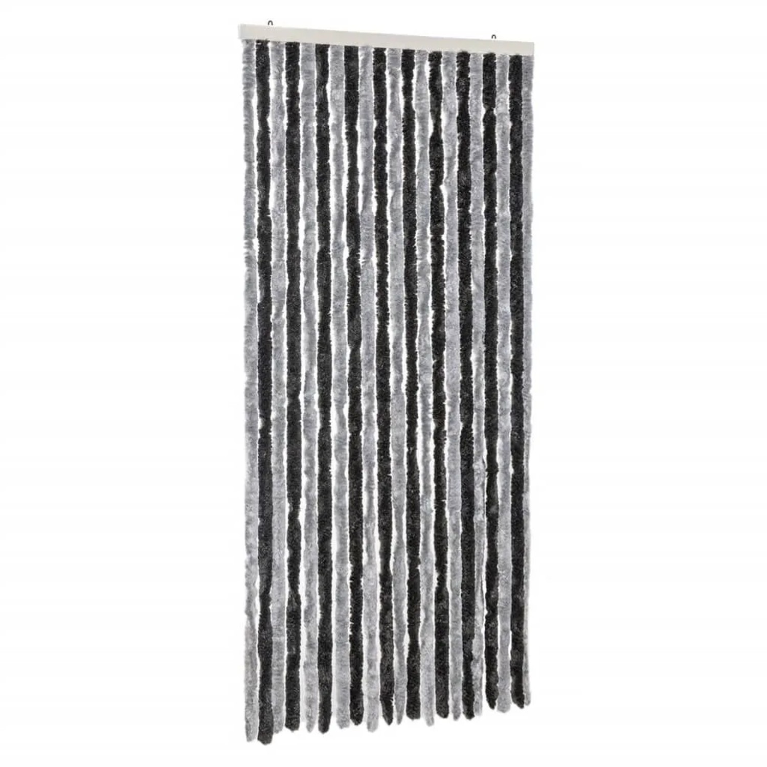 vidaXL Fliegenvorhang Grau und Schwarz 90x220 cm Chenille 377328
