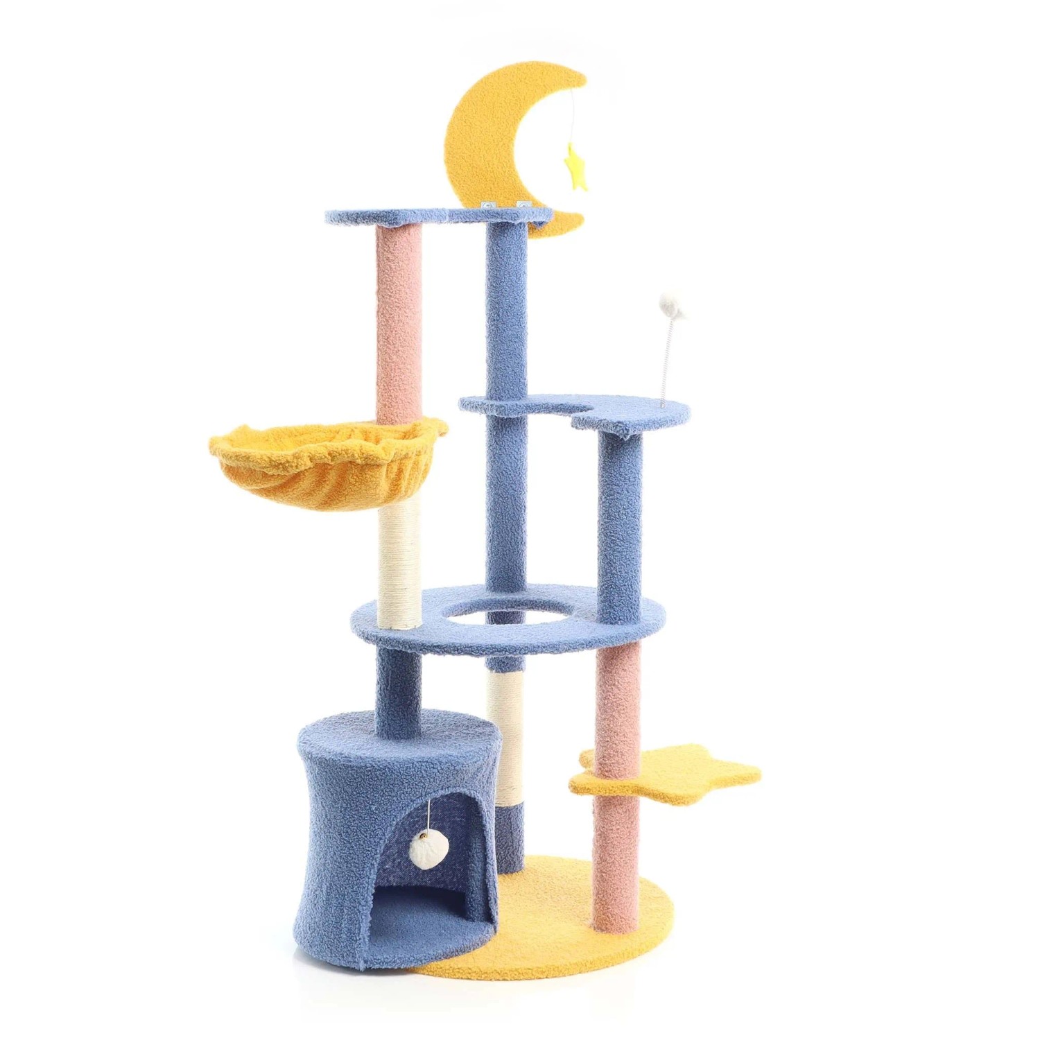 Fudajo Kratzbaum Mond Sterne 132Cm Katzenkratzbaum Katzenbaum Katzenmöbel Katze