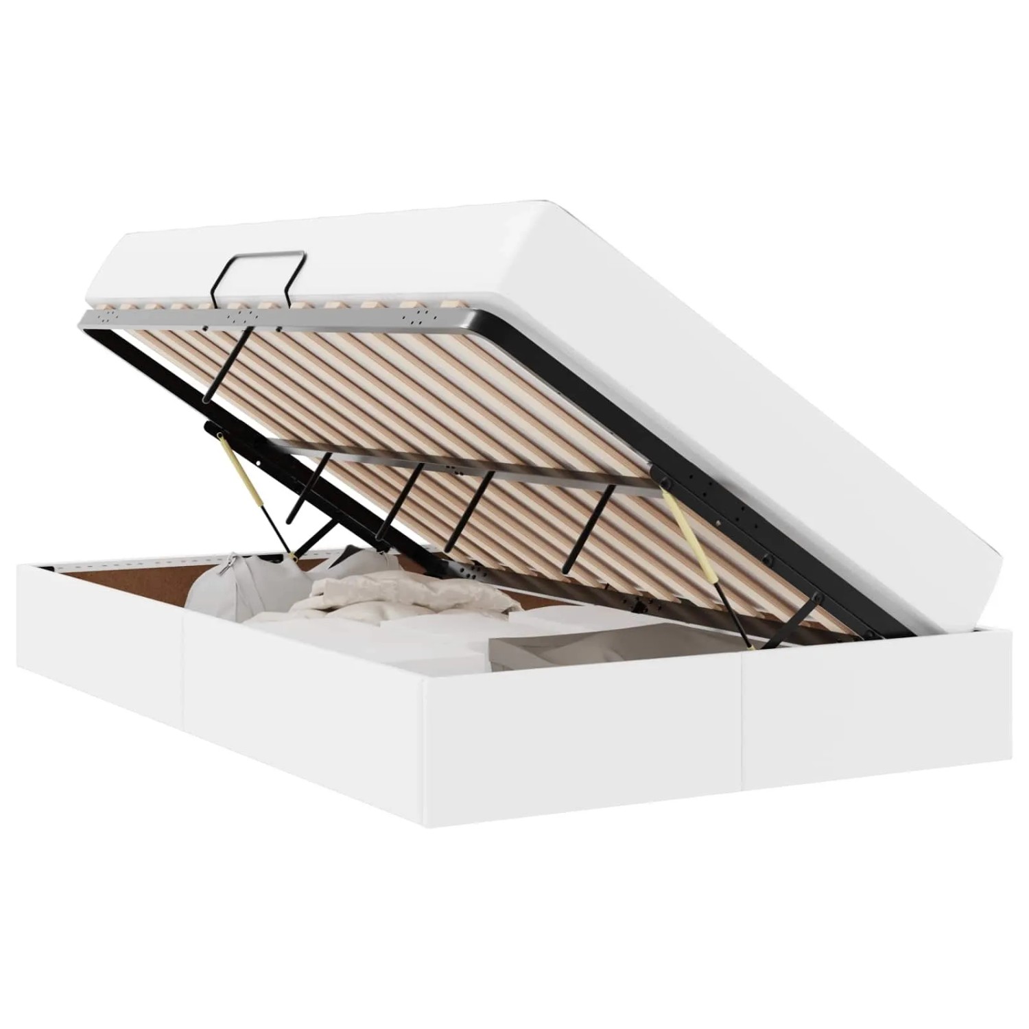 vidaXL Stauraumbett mit Matratze Weiß 120 x 190 cm Kunstleder 3399601 günstig online kaufen