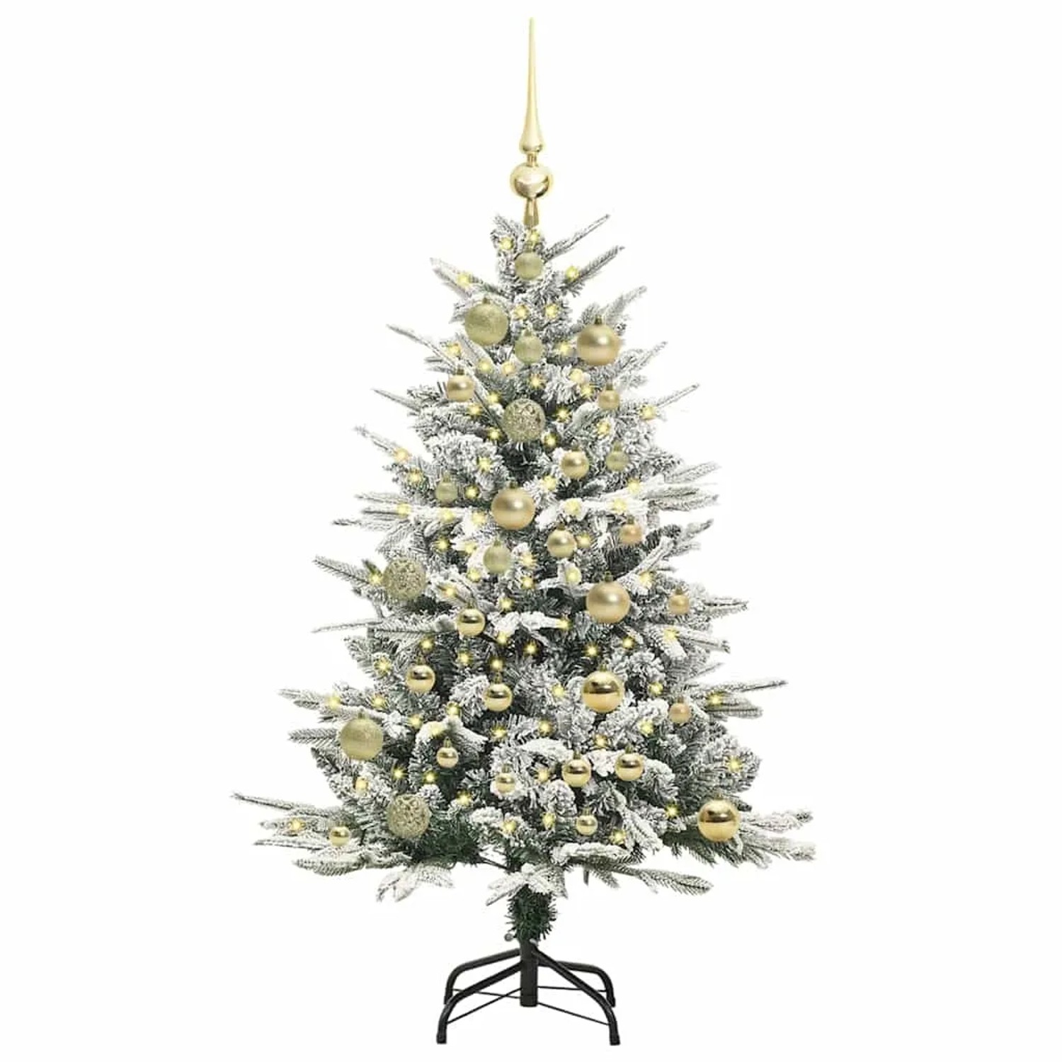 vidaXL Künstlicher Vorbeleuchteter Weihnachtsbaum mit Kugelset Grün 3395379