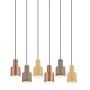 Moderne Trio Pendelleuchte Agudo, 6-flammig in Multicolor. Hängelampe für Wohn- und Essbereich.