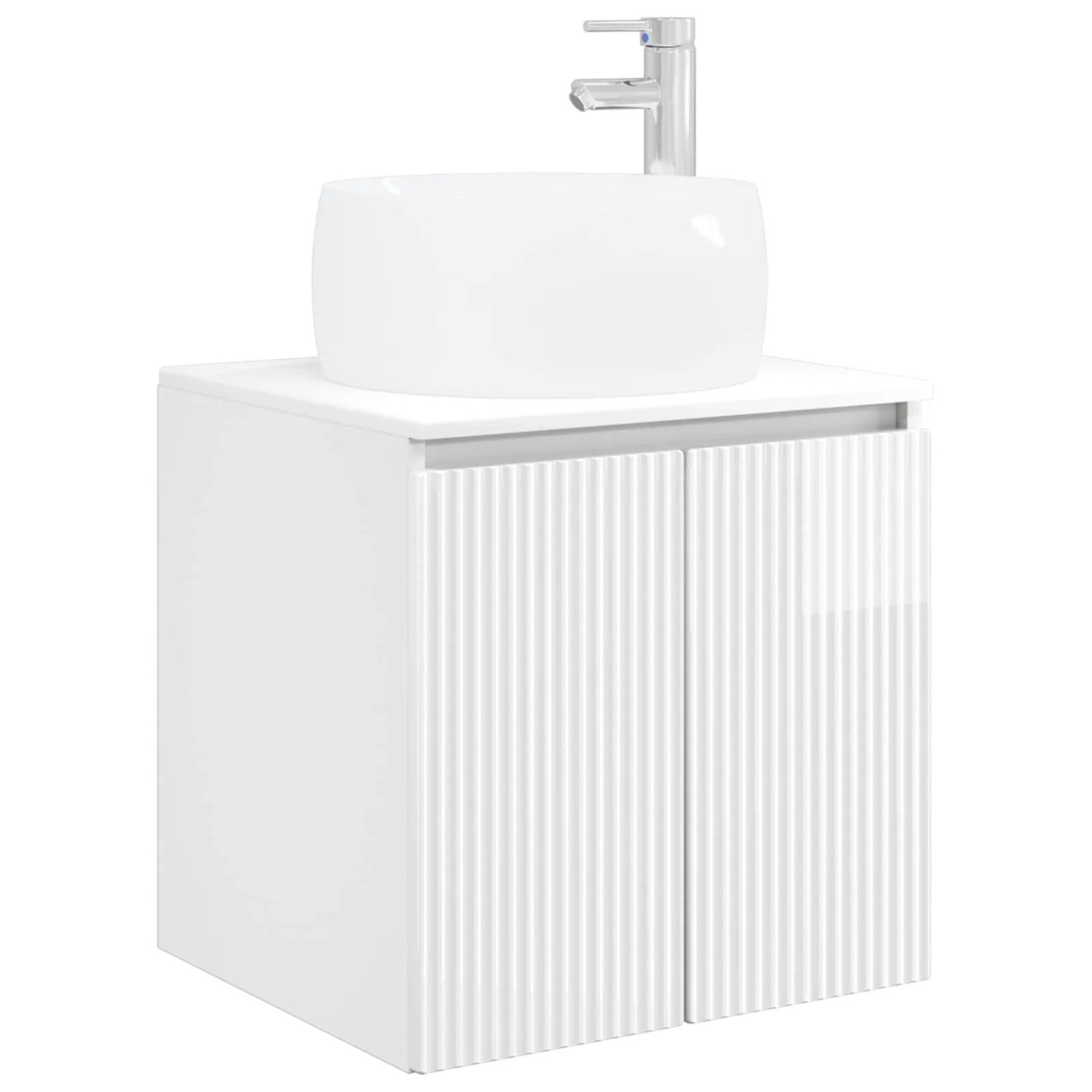 vidaXL Wandmontierte Waschtisch Hochglanz Weiß 49,5 x 44,5 x 66 cm 890456