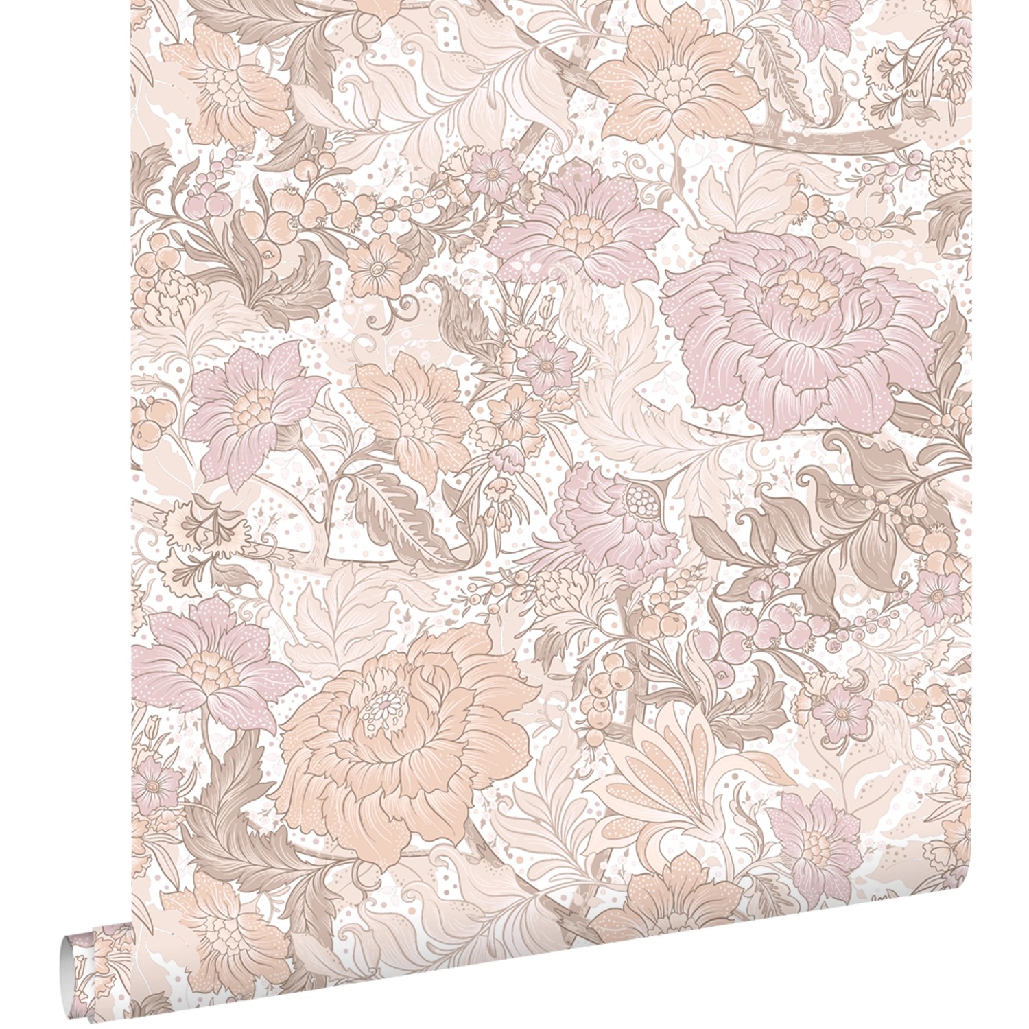 ESTAhome Tapete Blumenmuster Helllila und Terrakotta 50 x 900 cm günstig online kaufen