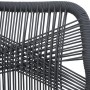 Anthrazitfarbenes Seilgeflecht der Rückenlehne eines Proregal Barhockers im modernen Rope-Design.