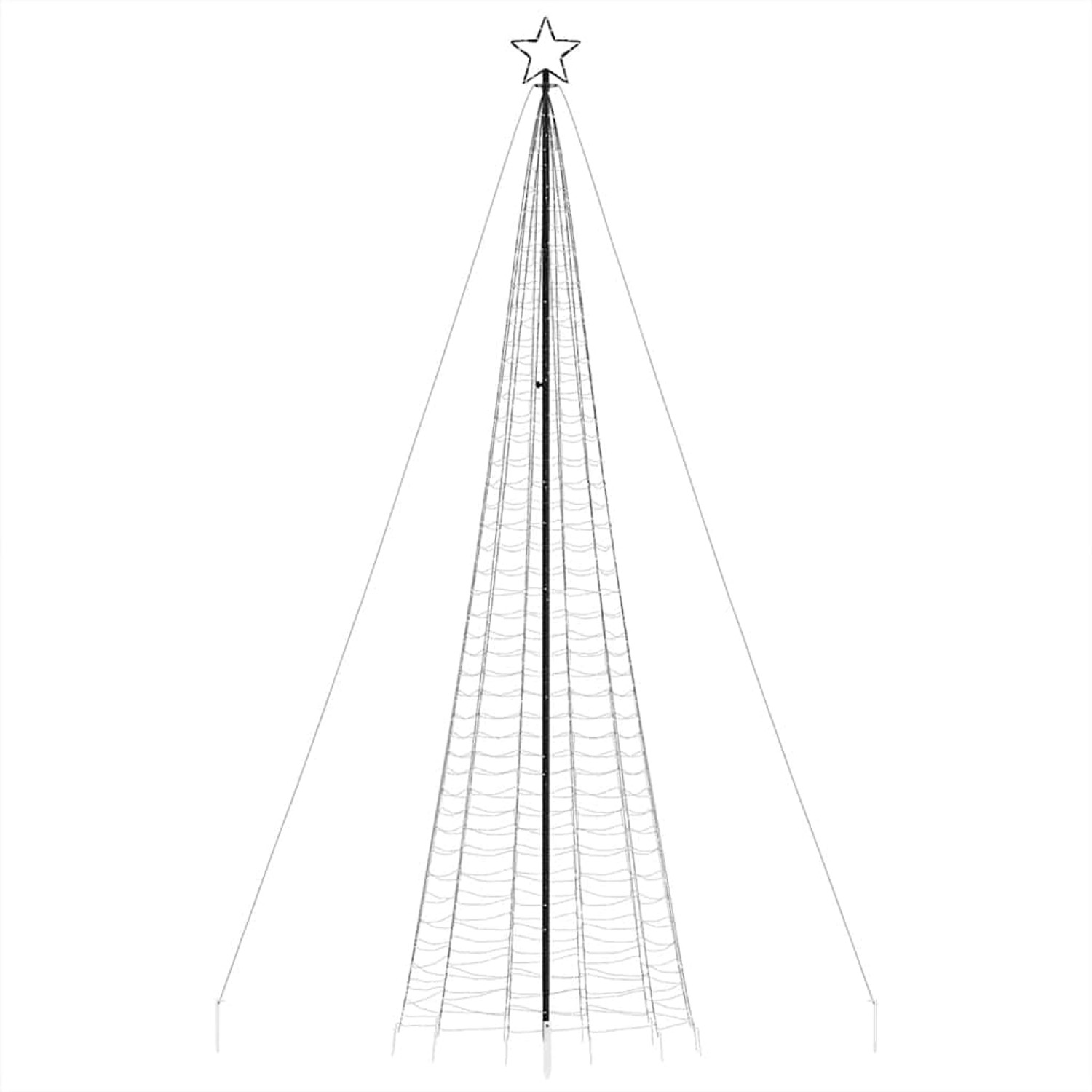 vidaXL LED Weihnachtsbaum mit Erdspießen 1534 LEDs Mehrfarbig 500 cm 4016407