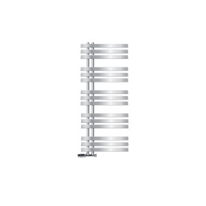 Chromfarbener LuxeBath Badheizkörper Iron 500x1200mm mit Thermostat und Anschlussgarnitur.