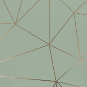 Venilia Klebefolie Polygon Gold, 45x200cm, mit goldenem Polygon-Muster auf mintfarbenem Grund.