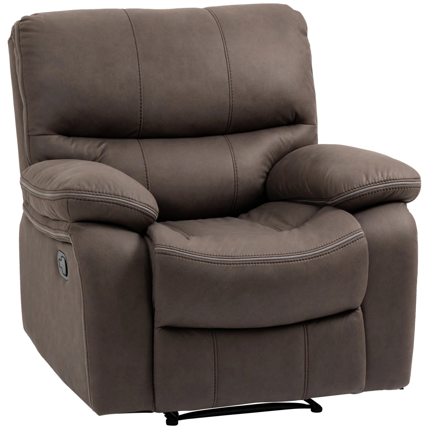 HOMCOM Relaxsessel mit Liegefunktion Polyester Schaumstoff 97L x 90B x 96H cm Braun