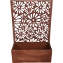 Rostbrauner Garden Pleasure Pflanzkübel Kilian mit Sichtschutz (118x78x30cm) aus Stahl.