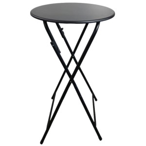 Chefgastro Stehtisch Mit Hussen Klappbar Rund Hxø 110X60Cm Bistrotisch Stahl MDF-Platte Mit Pvc-Beschichtung Schwarz Wetterfest Gartentisch
