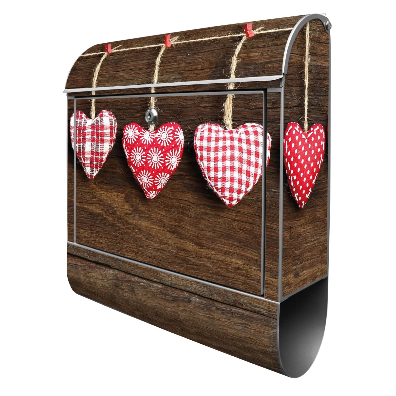 Banjado Design Briefkasten Silber Pulverbeschichtet 39x47x14cm 2 Schlüssel günstig online kaufen