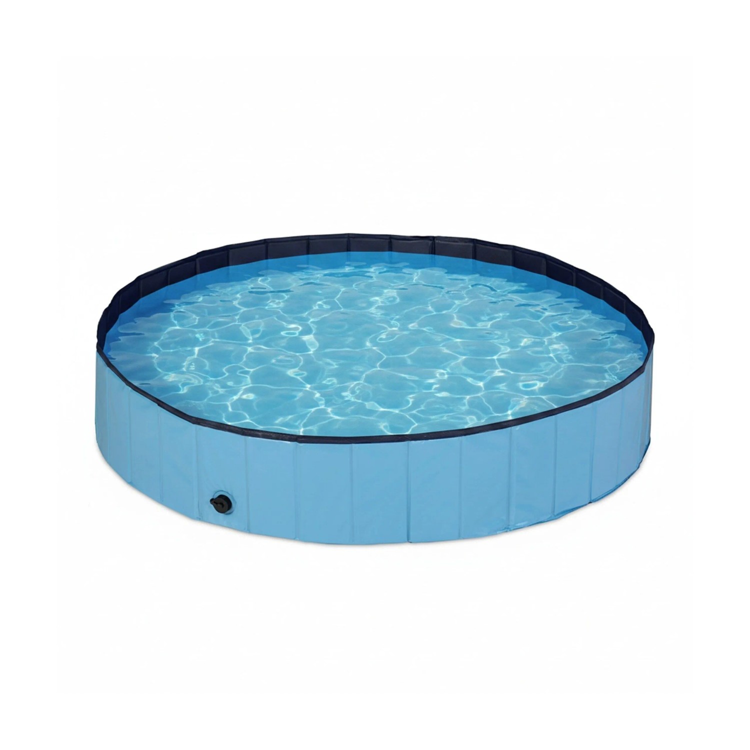 Relaxdays Hundepool Kunststoff Blau Faltbar mit Ablassventil 30 cm x 160 cm 5,8 kg