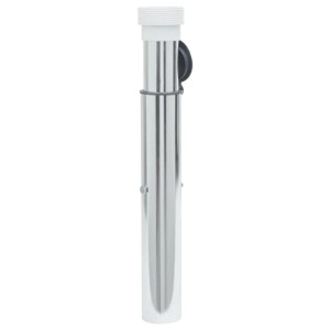 Silberne Bodenhülse für Sonnenschirm (Mast 40-50mm) aus Aluminium.