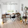 Tectake Eckschreibtisch Melrose im Industrial Style mit Holz- und Stahl-Elementen.