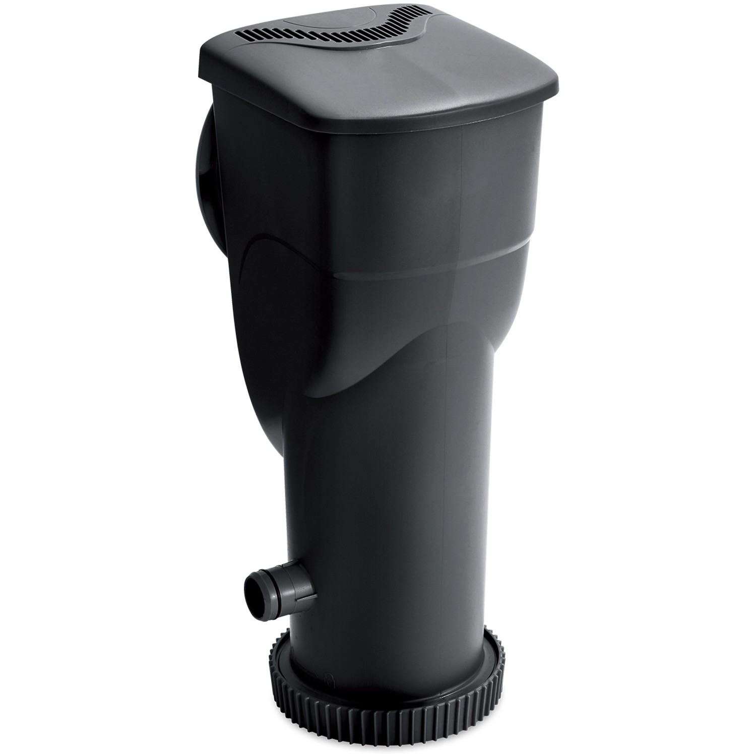 SkimmerPlus 2-in-1 Filterpumpe für Summer Waves Pool, schwarzes Kunststoffgehäuse.