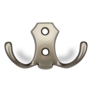 SOTECH Garderobenhaken LENA, 2-fach, matt Edelstahloptik. Robuster Metallhaken für Garderobe zum Schrauben.