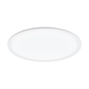Weiße, runde Eglo LED-Deckenleuchte Sarsina, Ø 45 cm. Moderne Deckenlampe für Innenräume.