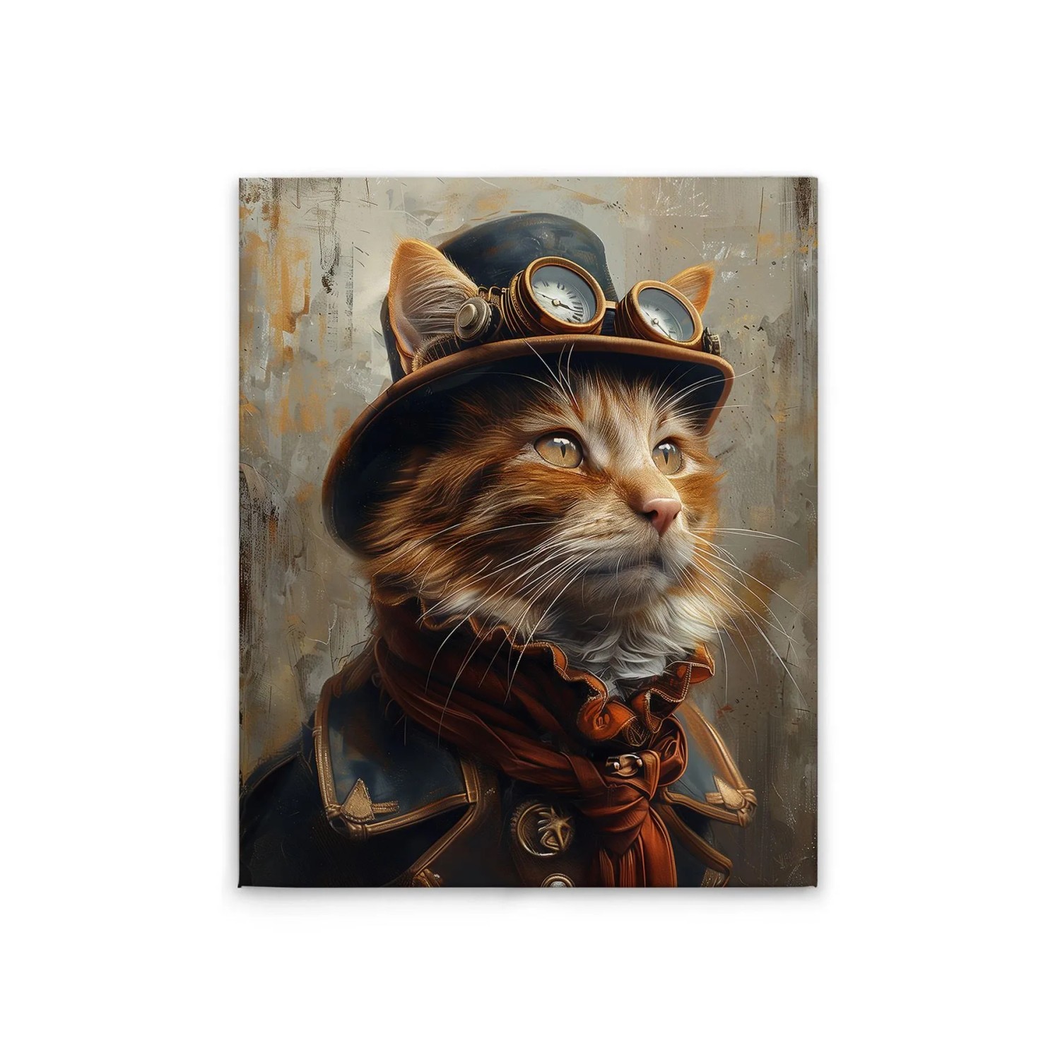 Tadessi Leinwandbild - M1-No.52271 - Steampunk Katze - 40 x 50 cm - Quadratisch