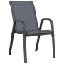 vidaXL Stapelbare Gartenstühle 2 Stk Grau Textilene 318778_5