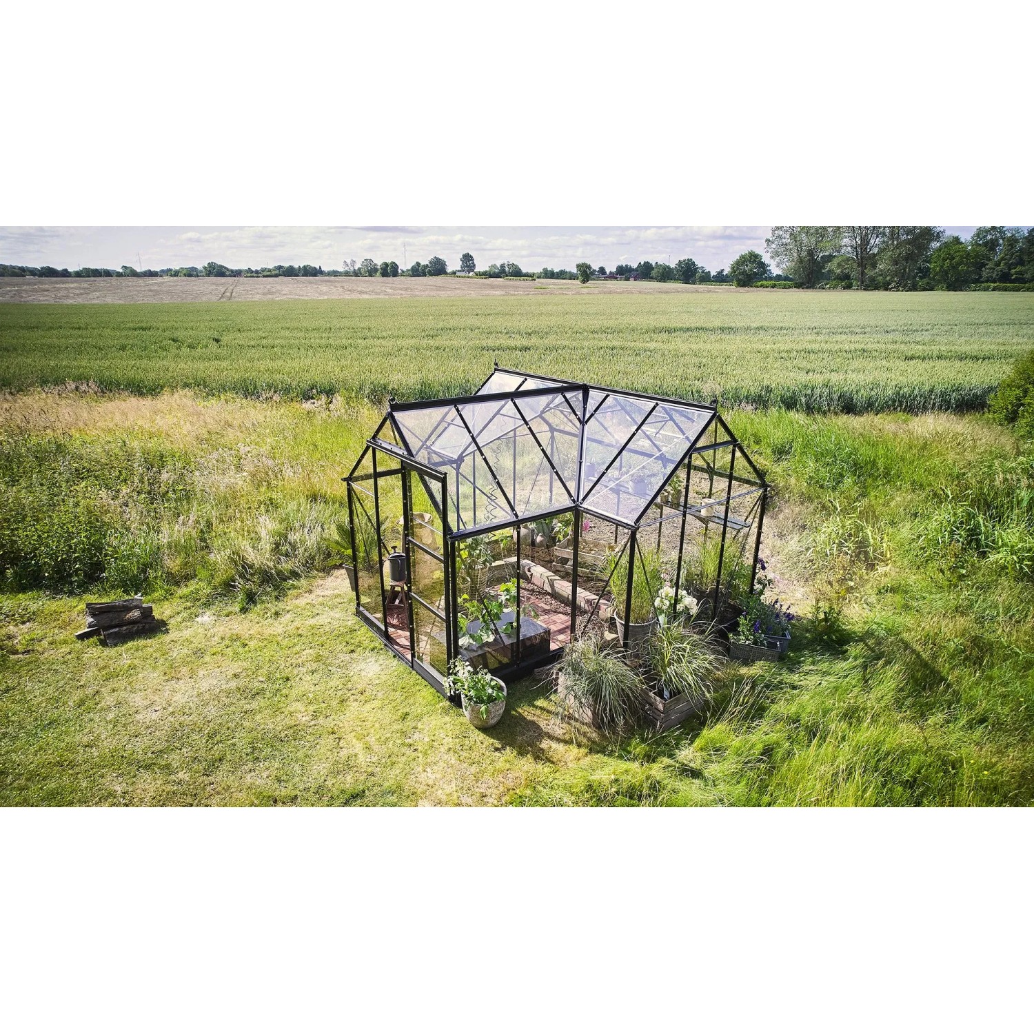 Halls Gewächshaus Icon Gardenhouse 6 Schwarz 8,6 m² günstig online kaufen