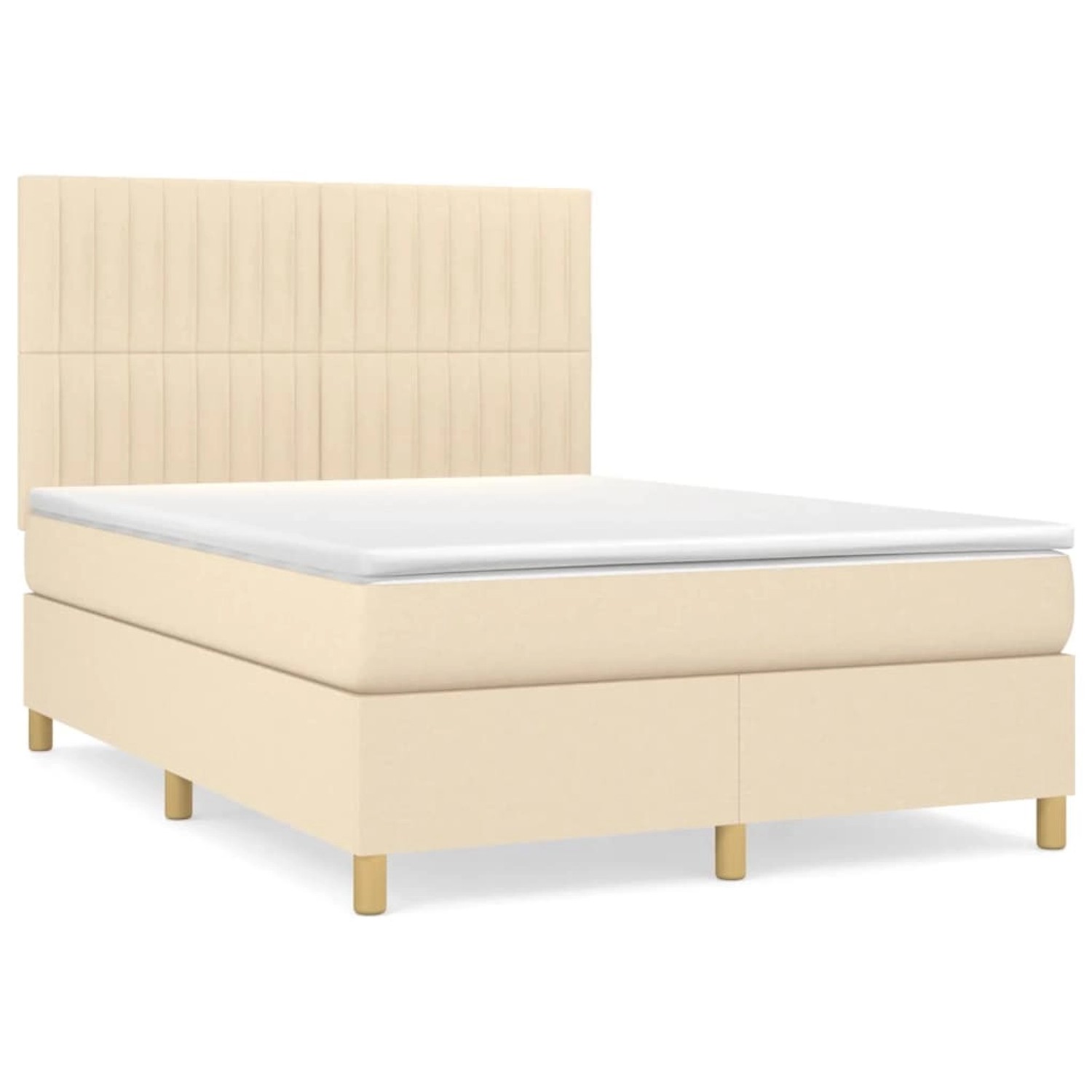 vidaXL Boxspringbett mit Matratze Creme 140x200 cm Stoff 3142502 günstig online kaufen