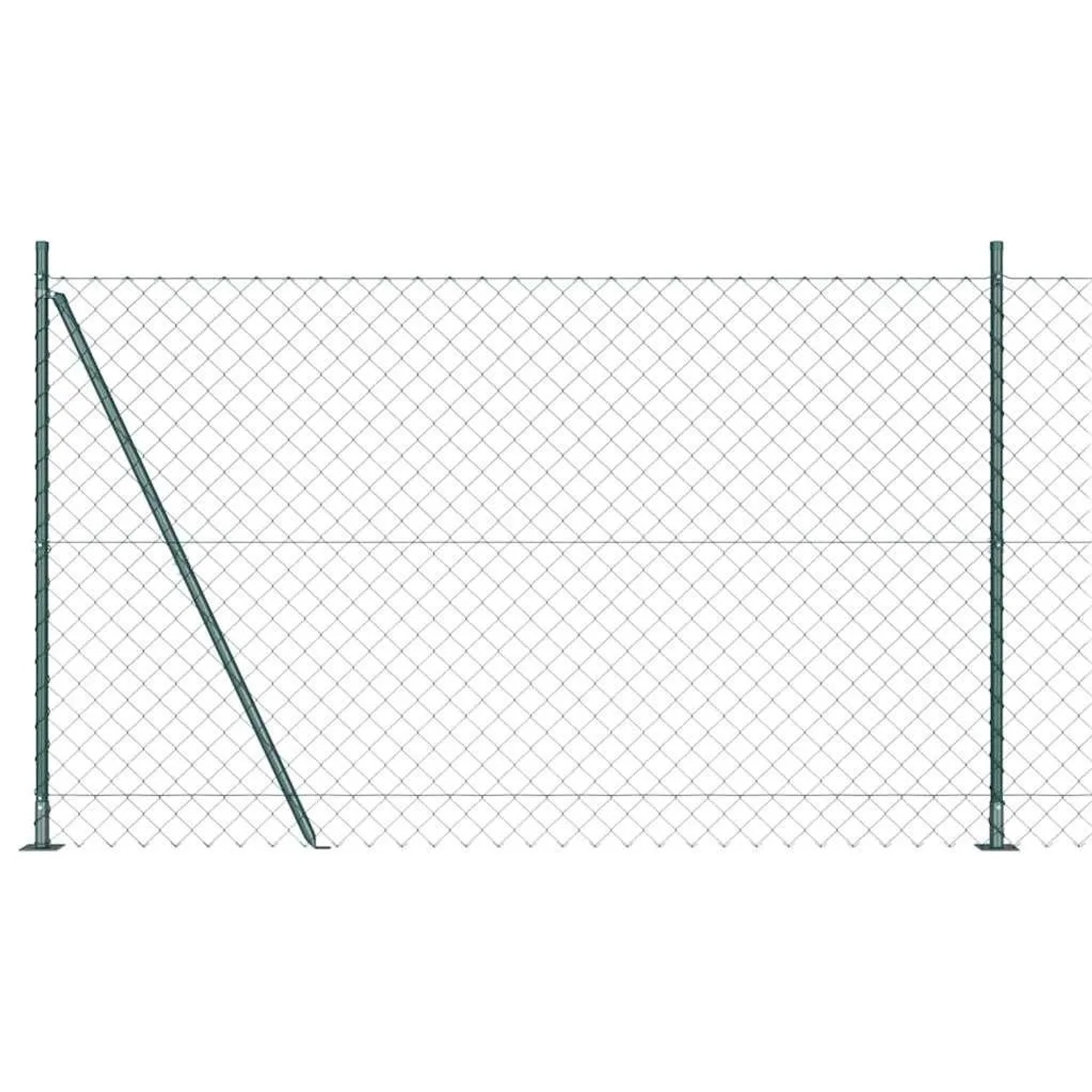 vidaXL Zaunpfosten Grün 10 x 1,5 m 60 x 60 mm Maschen Stahl und PVC 3351240 günstig online kaufen