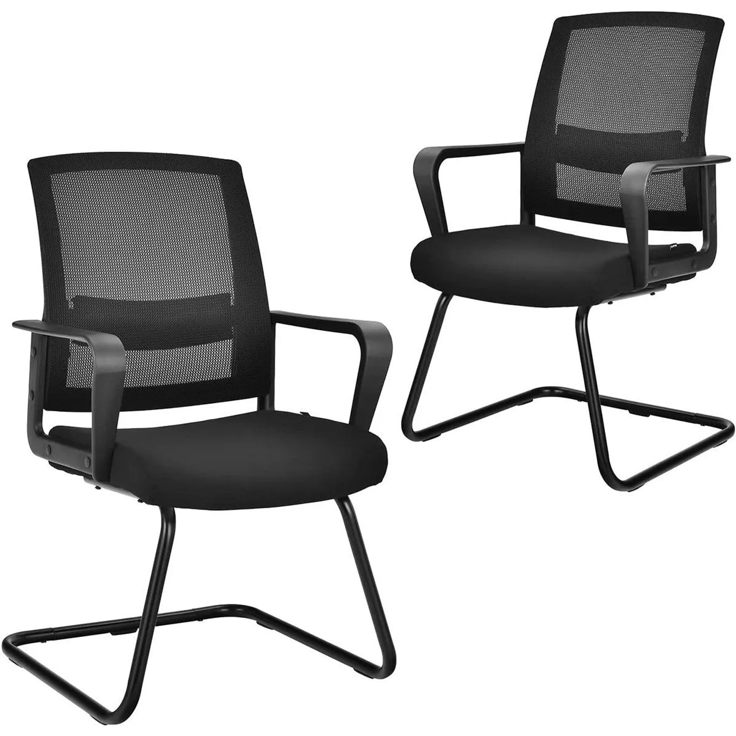 Costway Freischwinger Stühle 2er Set Schwingstühle mit Armlehne günstig online kaufen