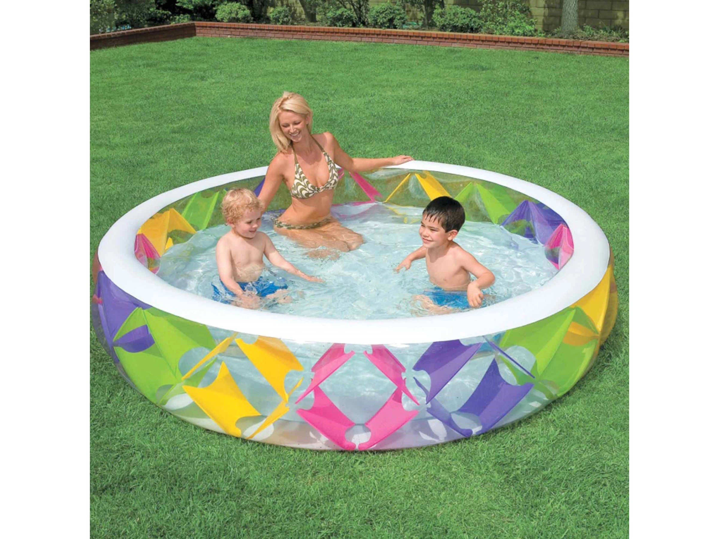 Intex 56490NP - Aufblasbarer Pool Paradise, Vinyl, Mehrfarbig, 262x160x46 cm