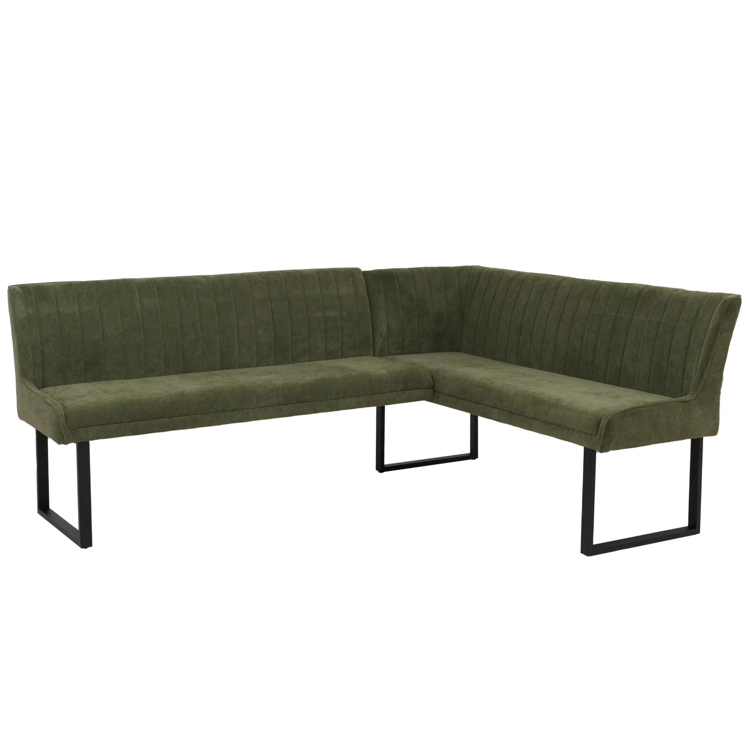 Mcw Eckbank O82 Öko-Tex Chenille Stoff/Textil Metall 210x159cm Grün