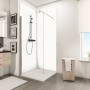Schulte DecoDesign Duschrückwand Foto Kombi Weiß, 210x90 cm im Badezimmer.