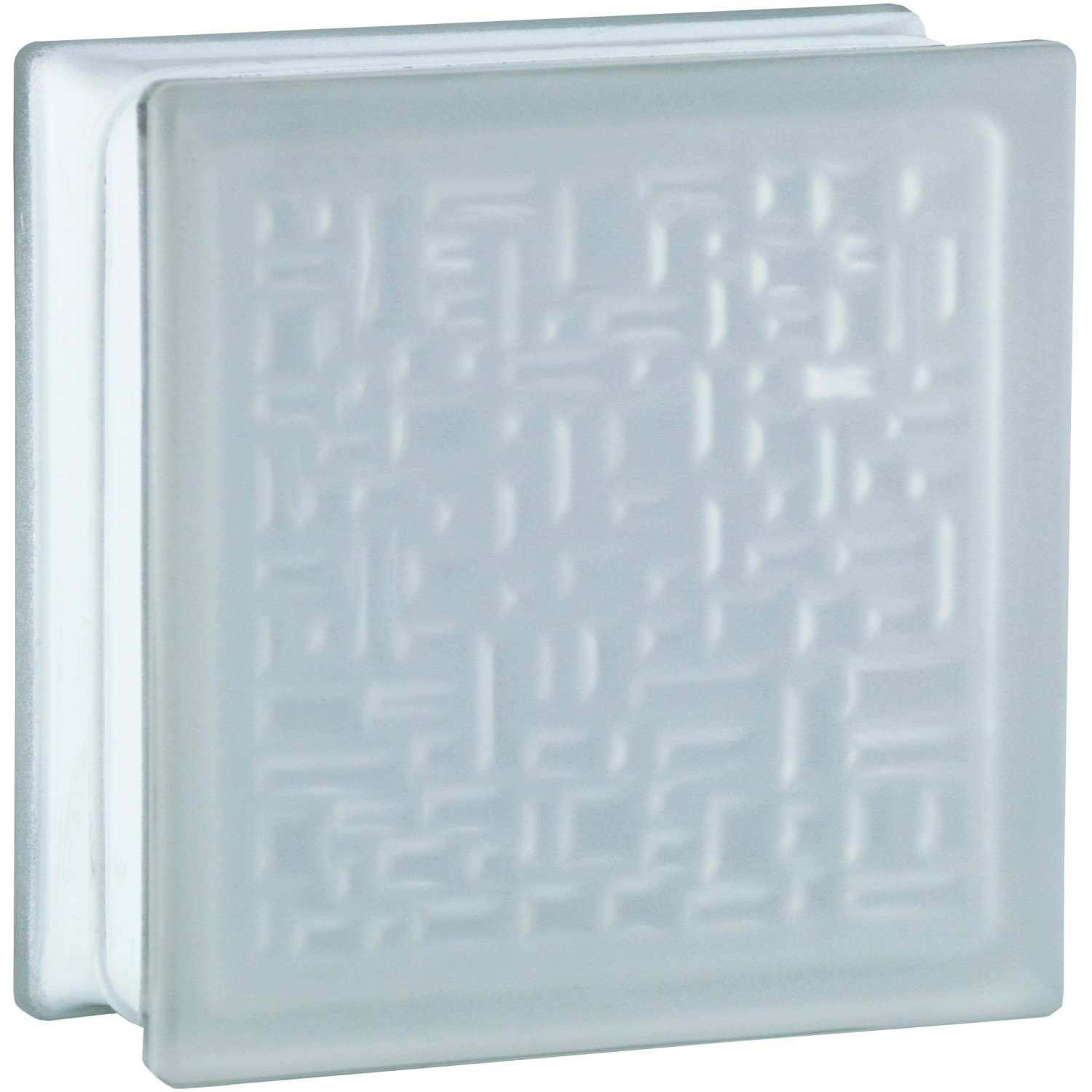BM Glasstein Pure Super White 2-Seitig Satiniert 19 cm x 19 cm x 8 cm