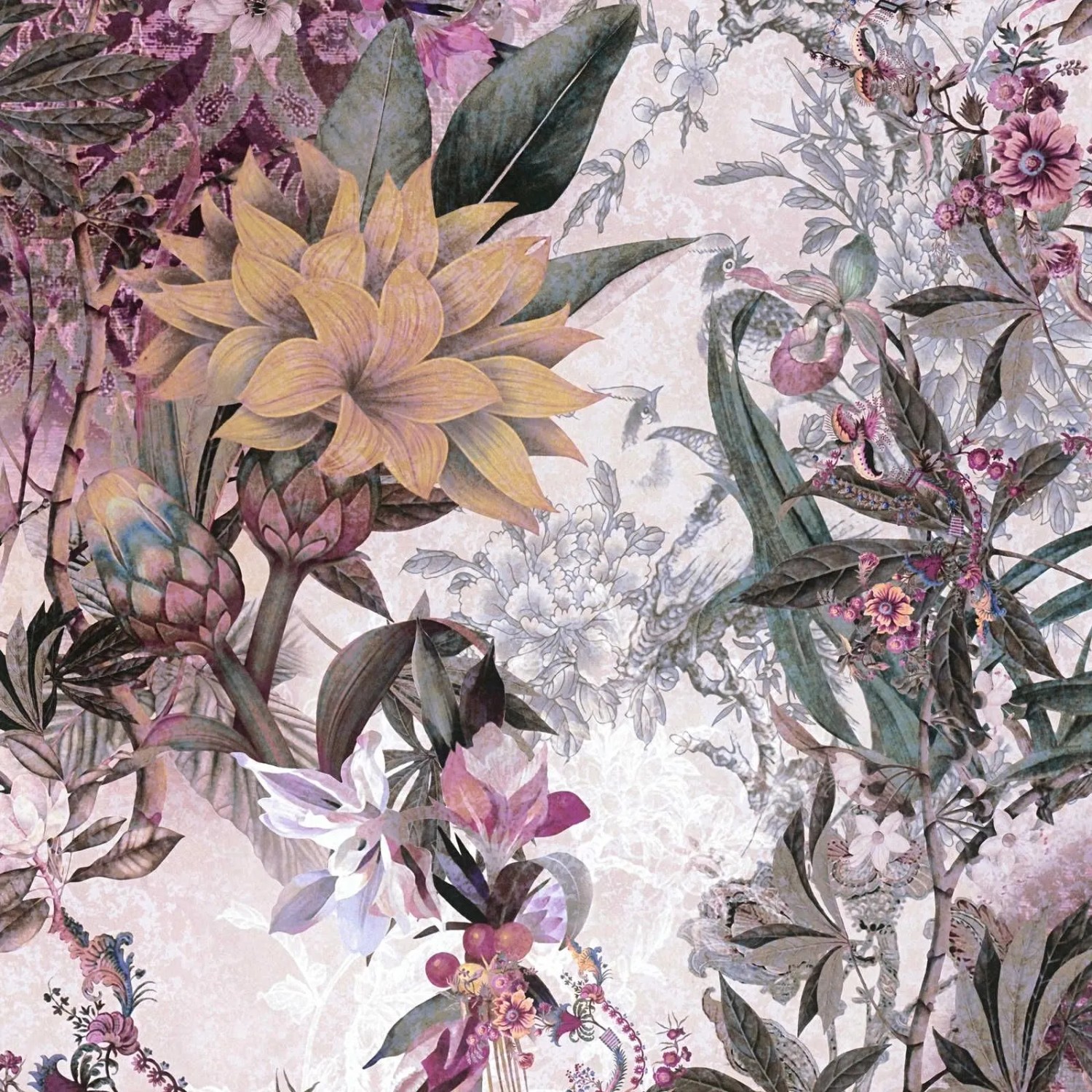 Tadessi Tapete Floral M1-No.786 Vliestapete in Weiß